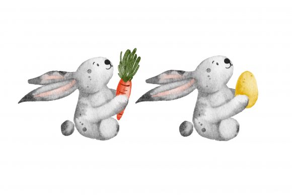 Bunny Baby Easter Watercolor Illustrations