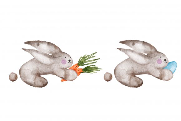 Bunny Cute Watercolor Illustrations