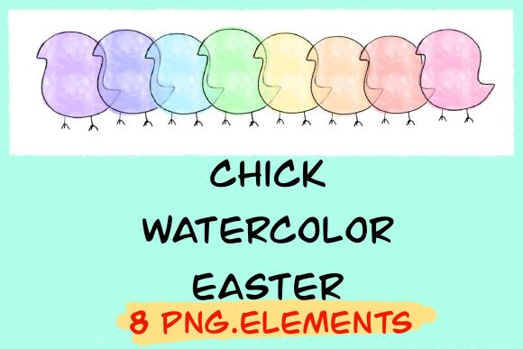 Chick Watercolor Easter Illustrations