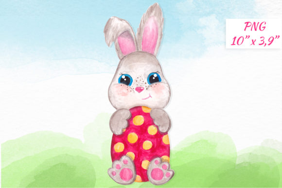 Easter Bunny Watercolor Character Art