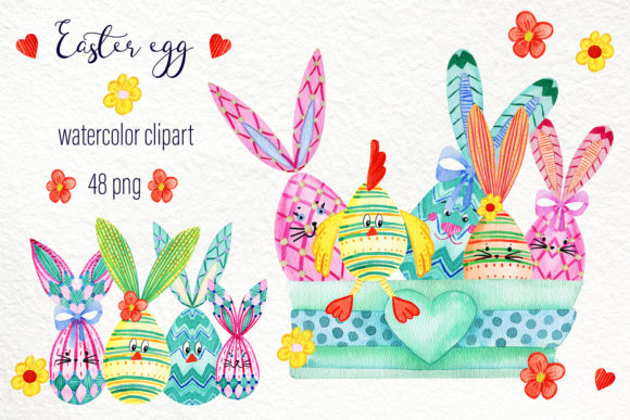Easter Egg Scene Generator Watercolor Illustrations