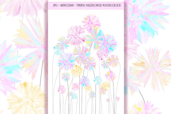 Spring Wildflowers Pastel Watercolor
