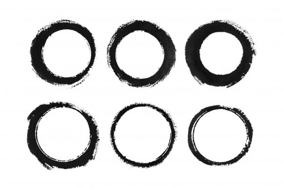 Watercolor Black Round Texture for Illustrations