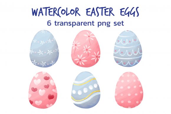 Watercolor Easter Eggs Clipart Set
