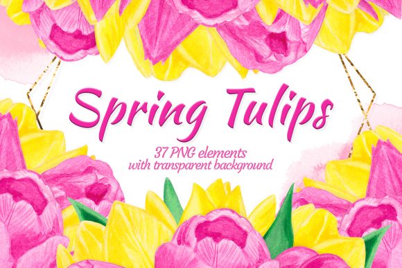 Watercolor Floral Clipart Tulips Clipart and Illustrations