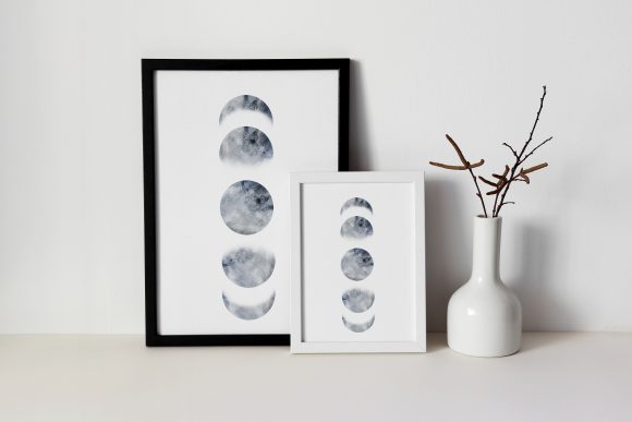 Watercolor Moon Print INSTANT DOWNLOAD and Illustrations