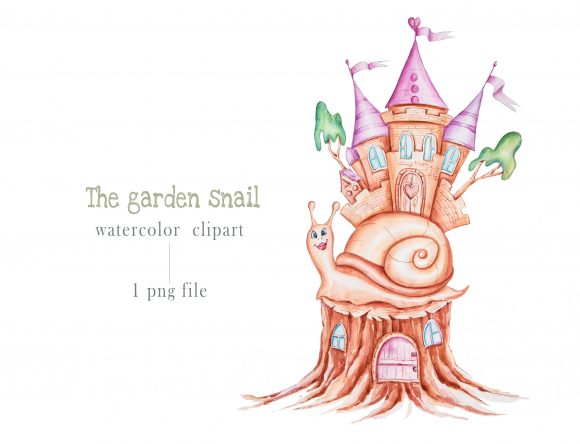 Watercolor Nursery Snail Illustration
